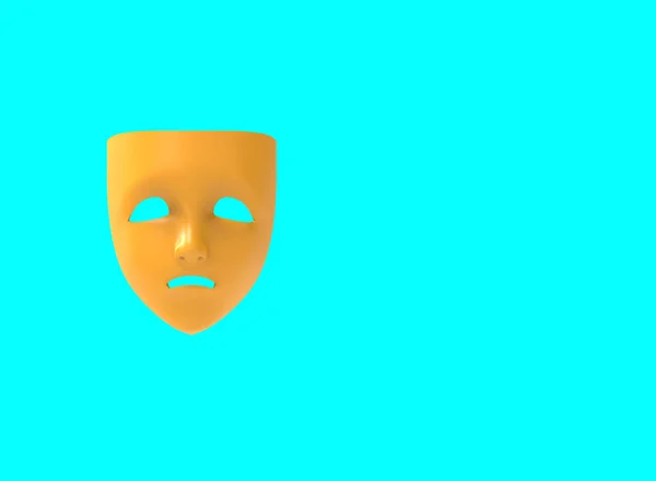 Theatralische Masken Isoliert Auf Blauem Hintergrund Bild — Stockfoto