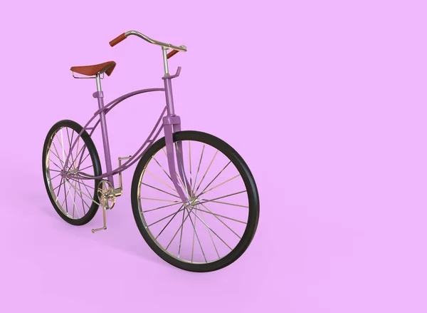 Bicicleta Lilac Isolado Fundo Rosa Ilustração — Fotografia de Stock