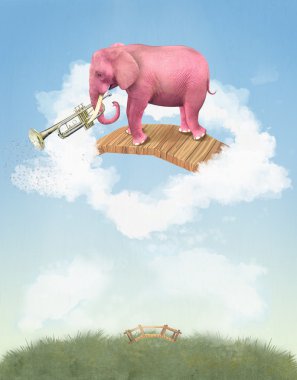 Pink elephant. clipart