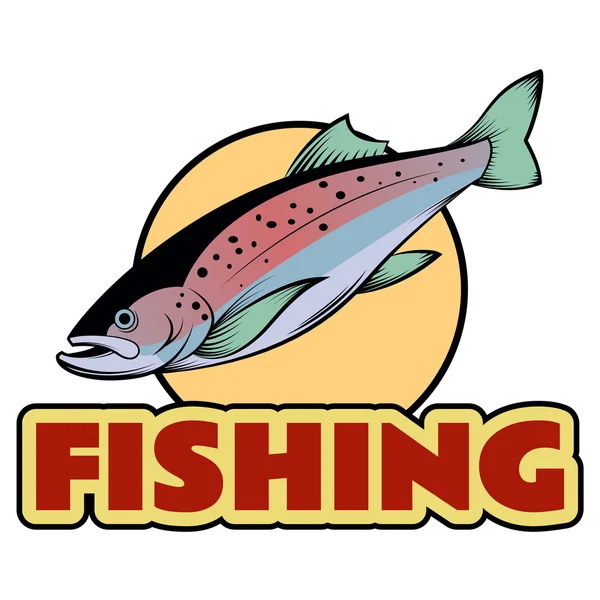 Banner zum Forellenfischen — Stockvektor