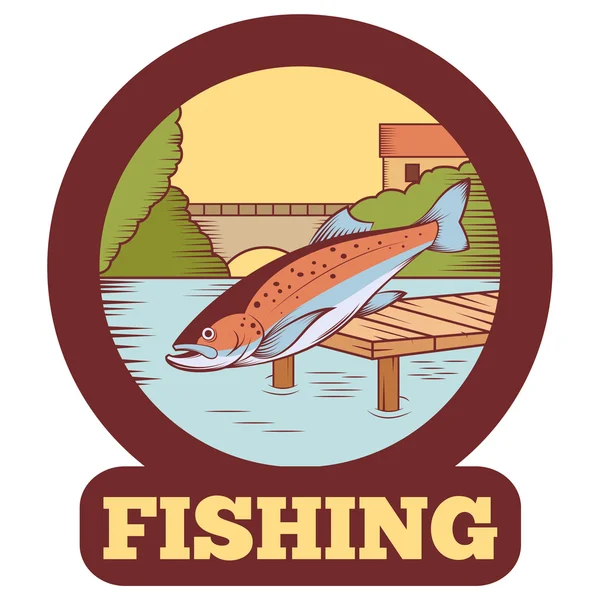 Bandeira de pesca de truta —  Vetores de Stock