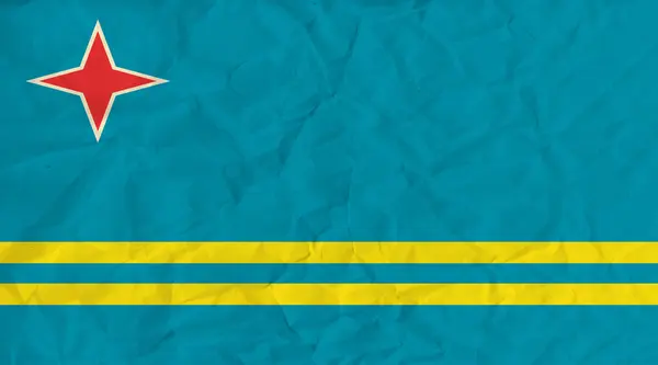 Bandiera di carta Aruba — Vettoriale Stock