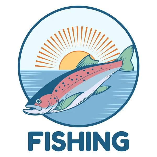 Pstruh rybaření nápis — Stockový vektor