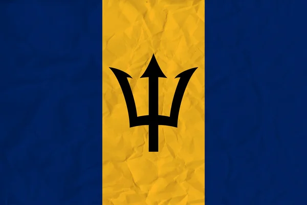 Barbados paper flag — Stock Vector