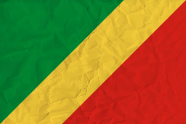 Bandera de papel de República del Congo — Vector de stock