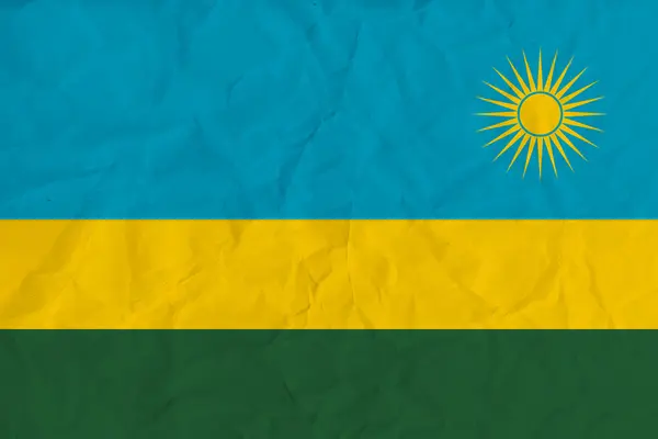 Bandiera di carta ruandese — Vettoriale Stock