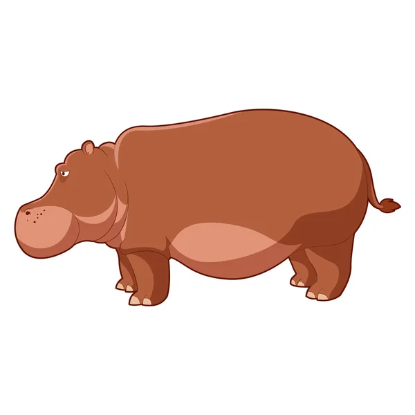 Cartoon brown hippo — Stock Vector