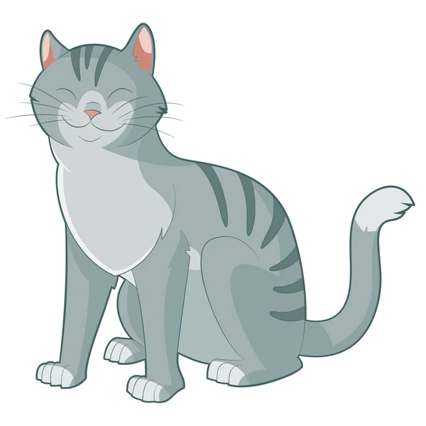 Gato sonriente de dibujos animados — Vector de stock