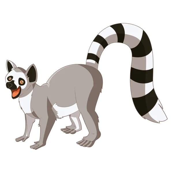 Cartone animato sorridente Lemur — Vettoriale Stock