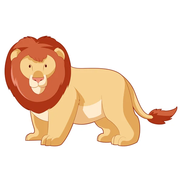 Cartone animato leone sorridente — Vettoriale Stock