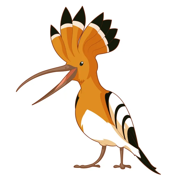 Dessin animé souriant Hoopoe — Image vectorielle