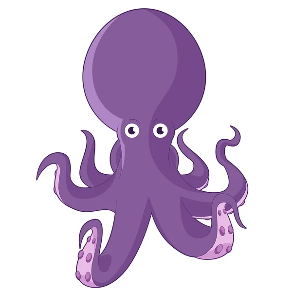 Cartoon purple Octopus — Stock Vector