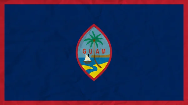 Bandera de papel Guam — Vector de stock
