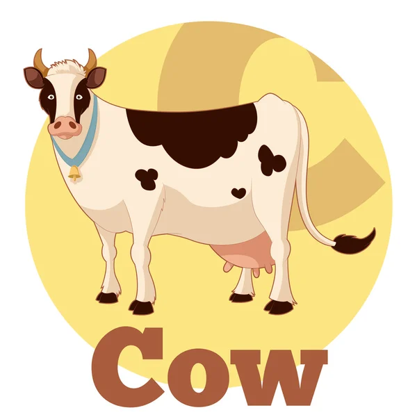 ABC kreskówka krowa — Wektor stockowy