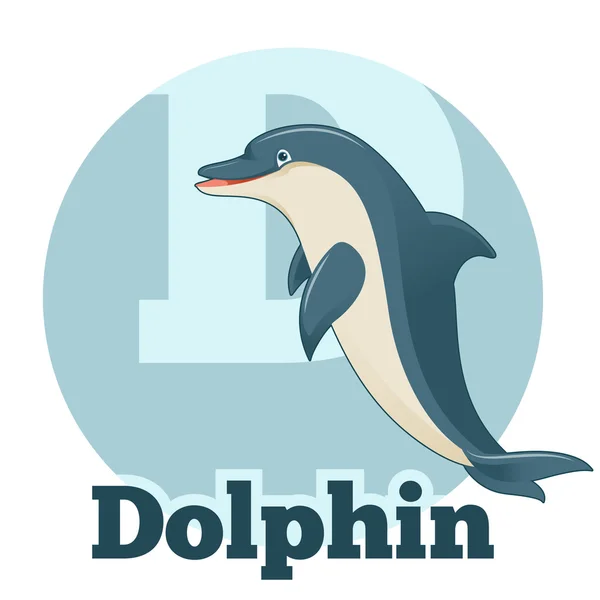 ABC dos desenhos animados golfinhos —  Vetores de Stock
