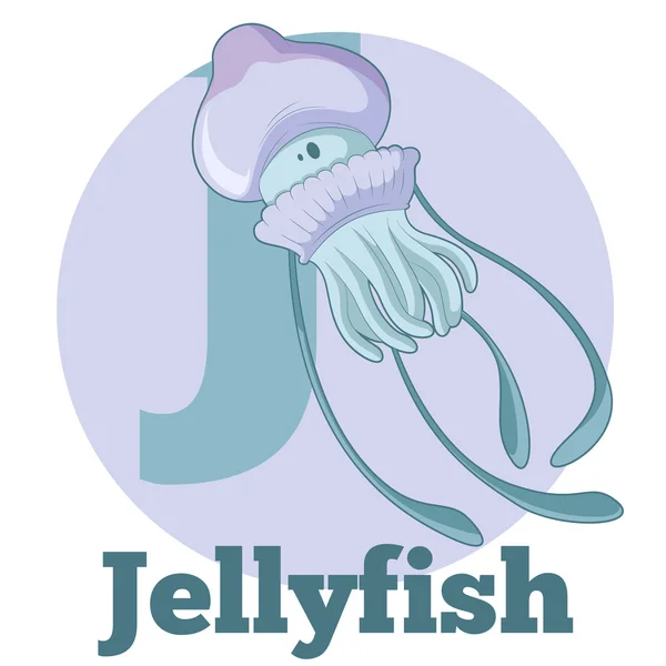 ABC Cartoon  Jellyfish — Stock Vector
