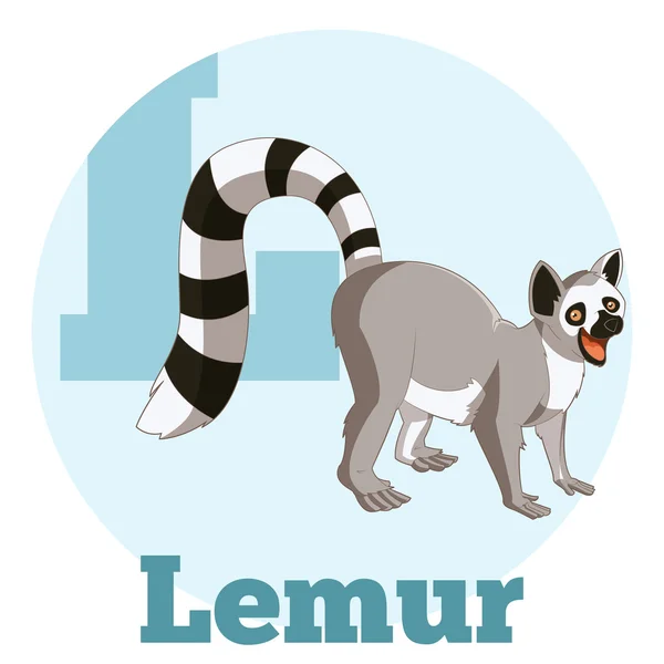 ABC dibujos animados Lemur — Archivo Imágenes Vectoriales