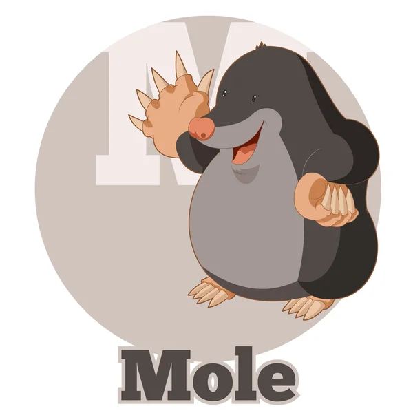 ABC Mole dos desenhos animados — Vetor de Stock