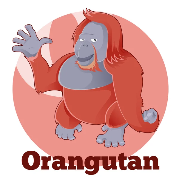 ABC cartone animato Orangutan — Vettoriale Stock