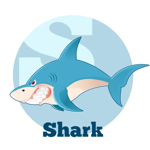 ABC Cartoon Shark — Stockvector
