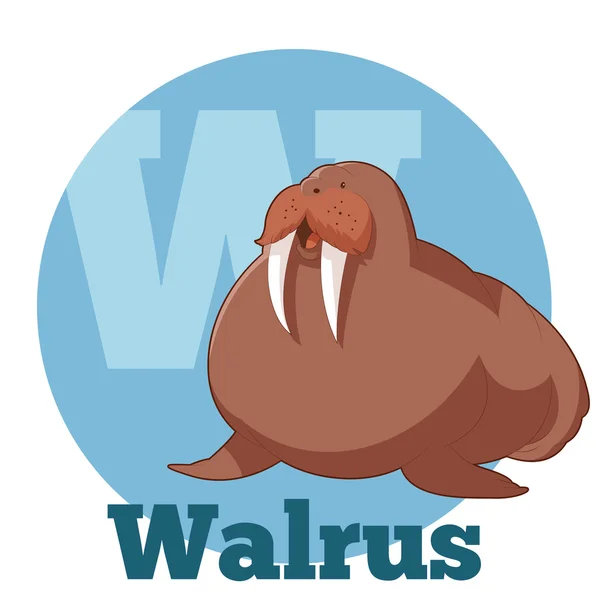 ABC Cartoon Walrus — Stock Vector