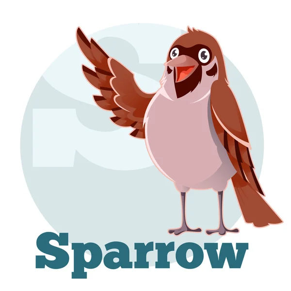 ABC Cartoon Sparrow2 — Stockvector