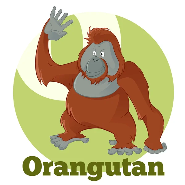 ABC çizgi film Orangutan2 — Stok Vektör