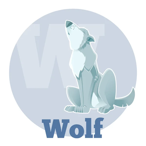 ABC çizgi film Wolf3 — Stok Vektör