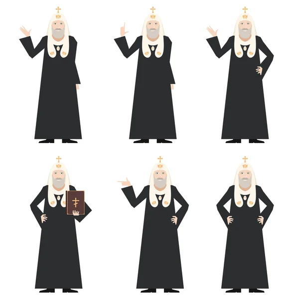 Set of Patrirarches Orthodox Church — Stock Vector