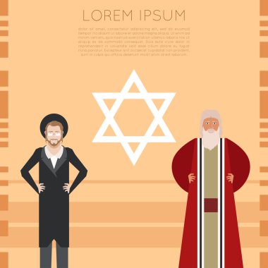 Jew and jewdaism banner clipart