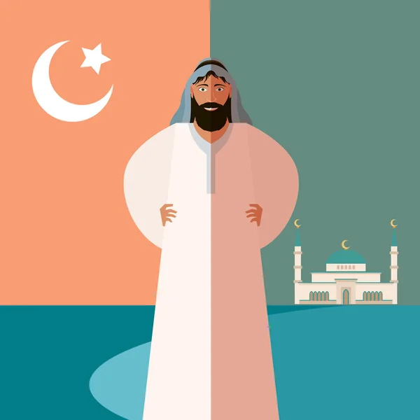 Bandiera islamica musulmana — Vettoriale Stock