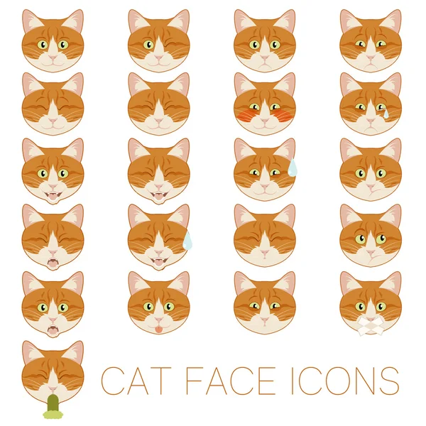 Set of cat faces — Stock Vector