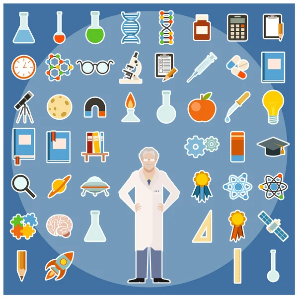 Set of science icons — Stock Vector