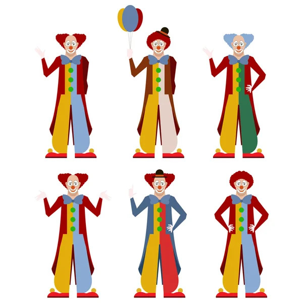 Набор клоунов — стоковый вектор