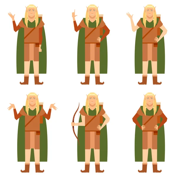 Set of Fantasy elves — Stock Vector