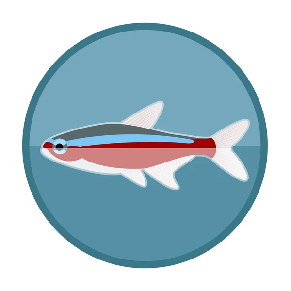 Neon fish icon — Stock Vector