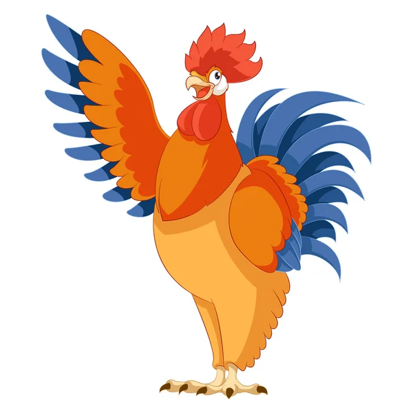 Caricature saluant Coq — Image vectorielle