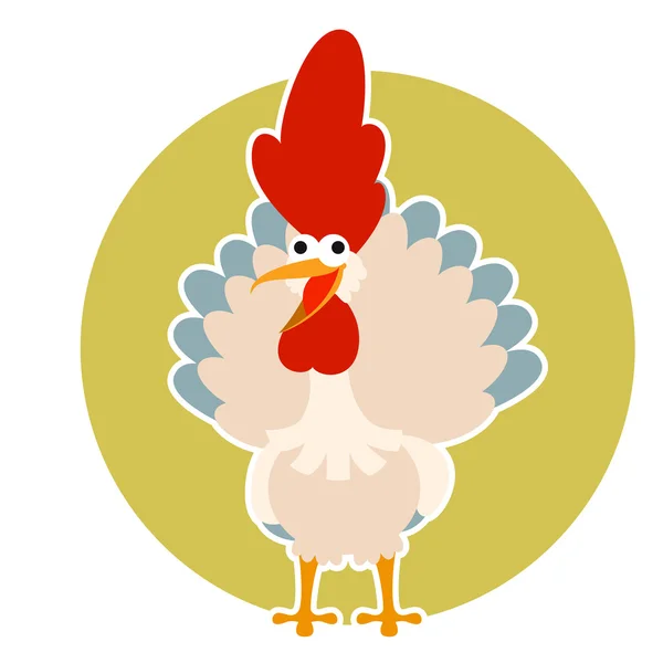 Happy cartoon rooster — Stock Vector