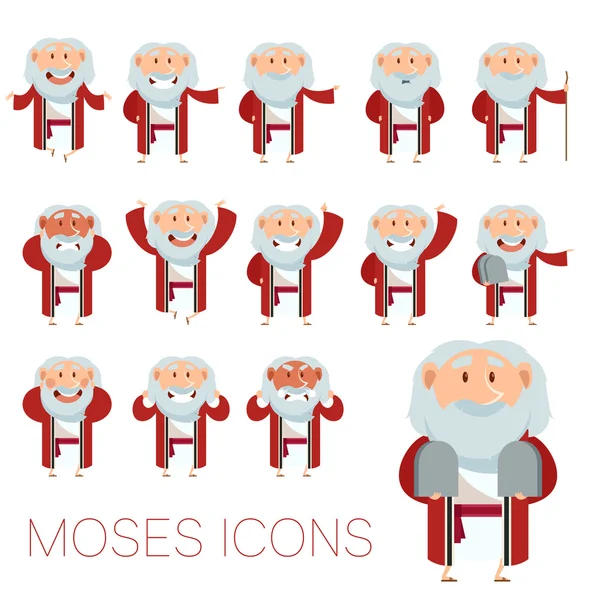 Set di icone Mosè — Vettoriale Stock