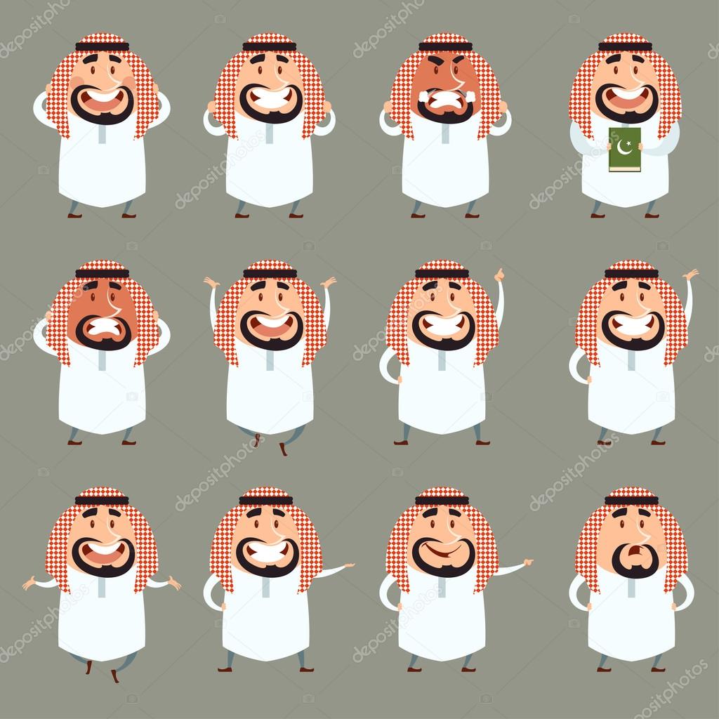 Set of cartoon muslim icons2
