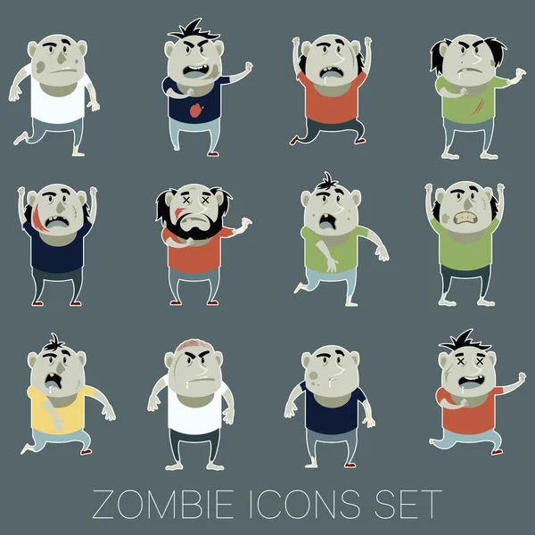 Conjunto de zumbis desenho animado icons3 —  Vetores de Stock