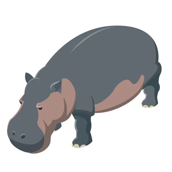 Icono isométrico hipopótamo — Vector de stock