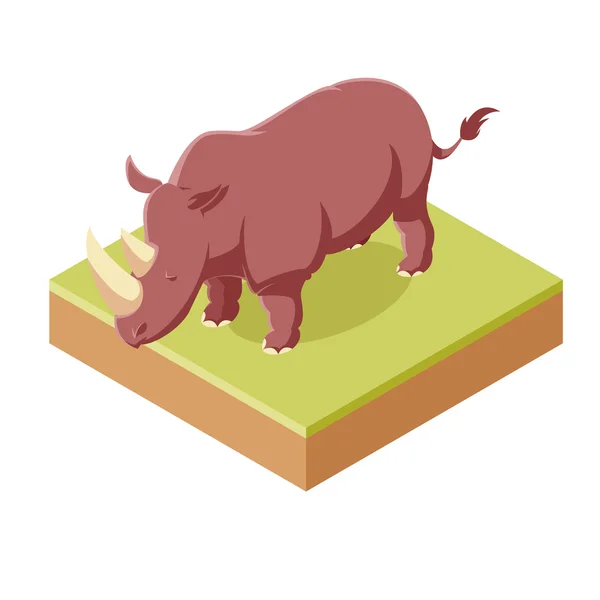 Rhinoceros isometric icon — Stock Vector