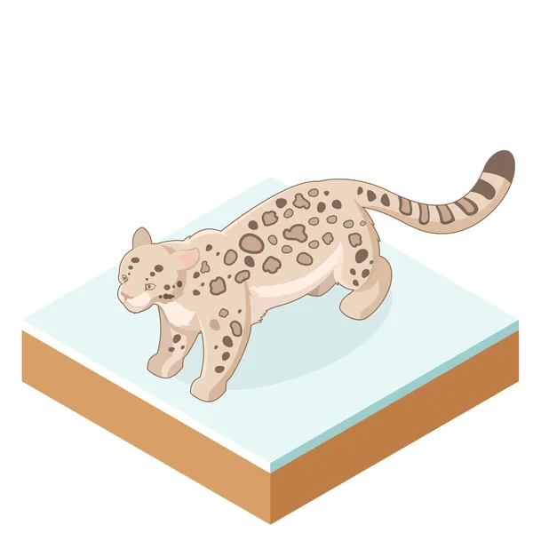 Isometrisk snöleopard — Stock vektor