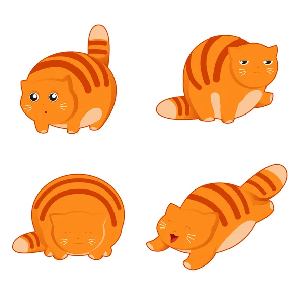 Icônes de chat gras — Image vectorielle