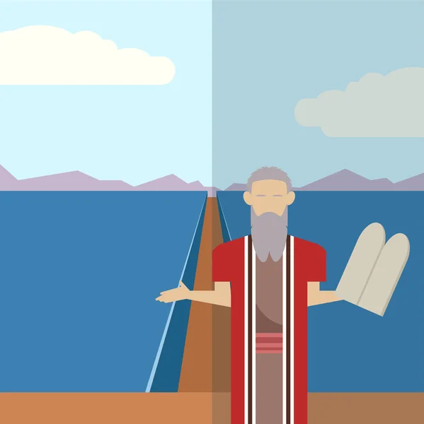 Moses ve deniz simge 2 — Stok Vektör