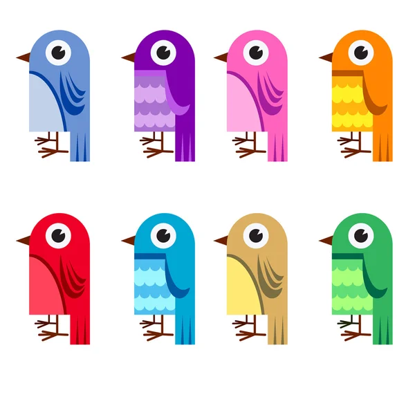 Coleção de pássaros de desenhos animados —  Vetores de Stock