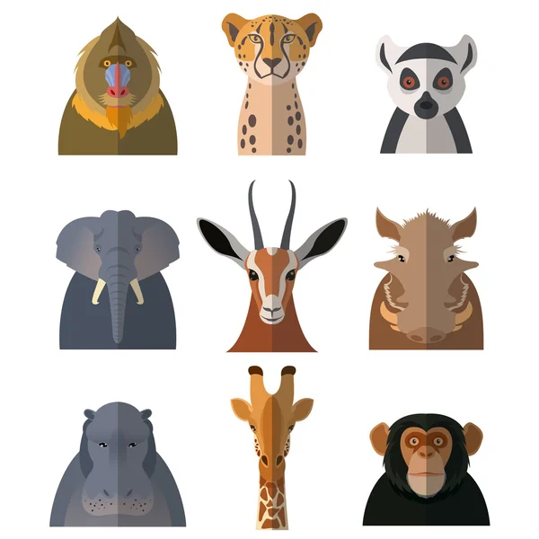 Pictogrammen van Afrikaanse animals3 — Stockvector