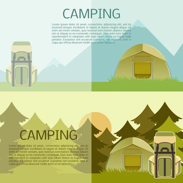 Camping banner — Stock Vector