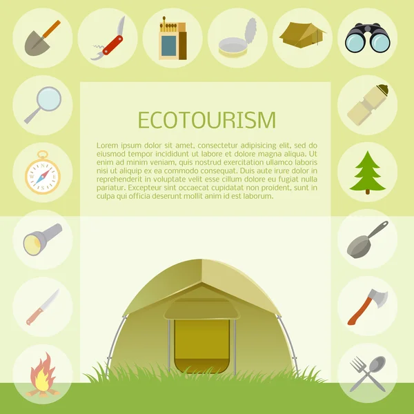 Bannière écotourisme — Image vectorielle